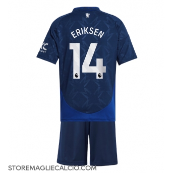 Manchester United Christian Eriksen #14 Maglia Gara Trasferta Repliche 2024-25 Bambino